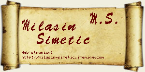 Milašin Simetić vizit kartica